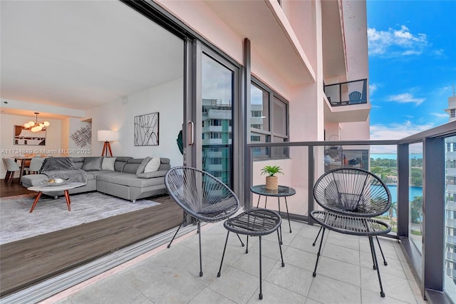 balcony featuring an outdoor living space