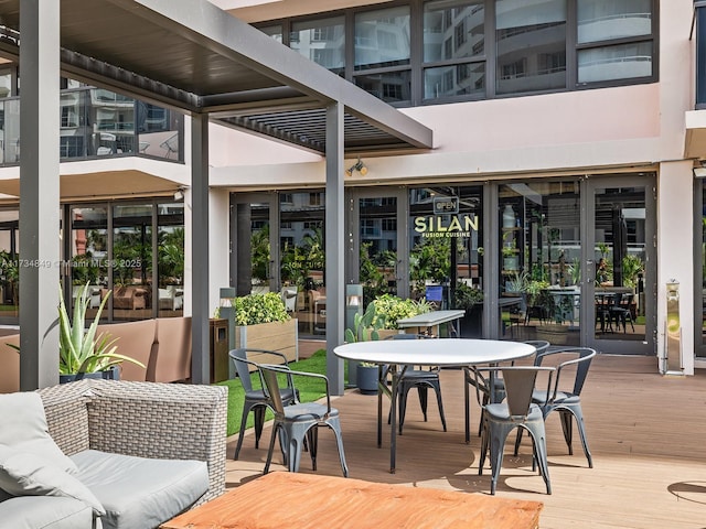 view of patio featuring french doors