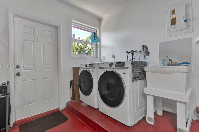 washroom featuring separate washer and dryer