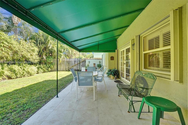 view of patio / terrace featuring french doors