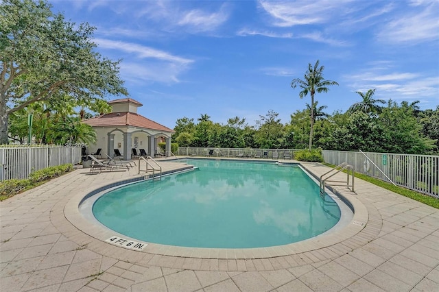 view of pool featuring a patio area