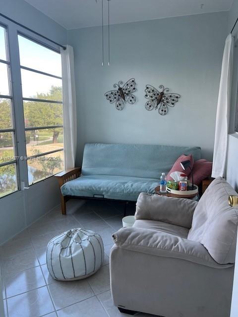 view of tiled living room