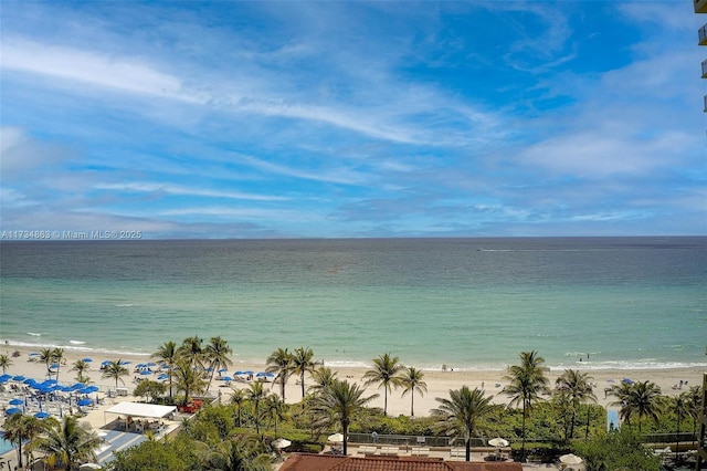 property view of water with a view of the beach