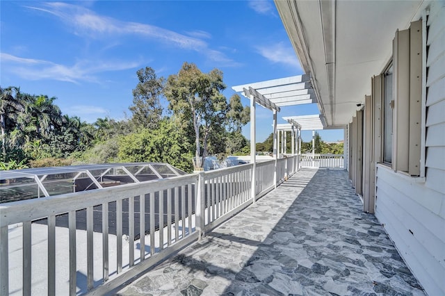 view of patio with a pergola