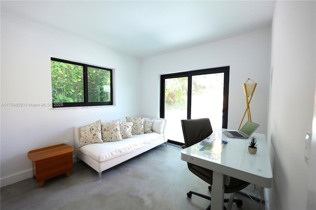 office featuring concrete flooring