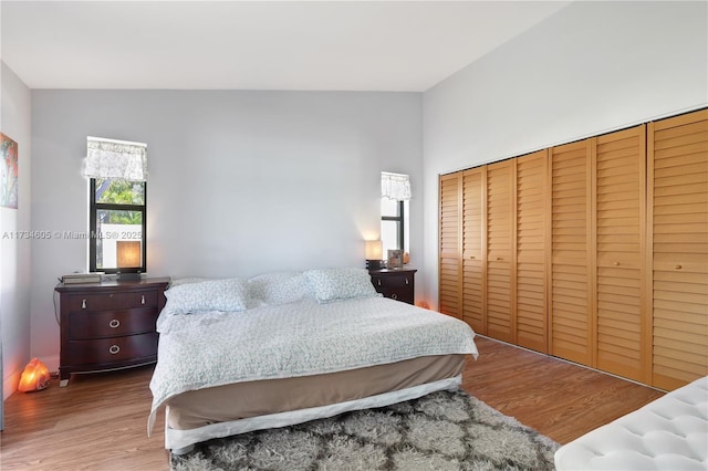 bedroom featuring hardwood / wood-style flooring