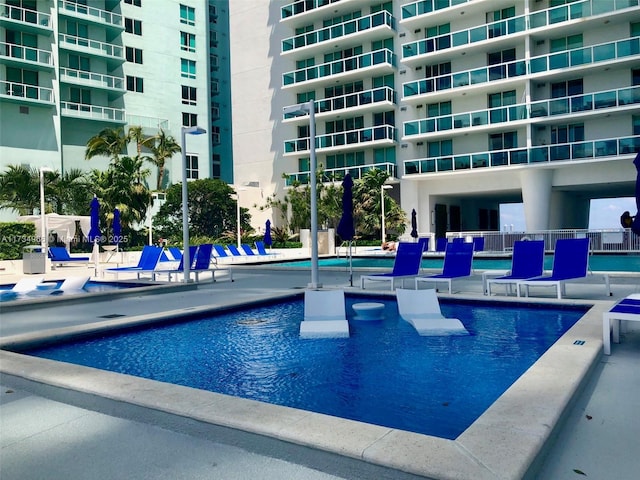 view of pool with a patio area