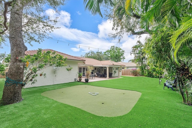 view of yard with a patio area