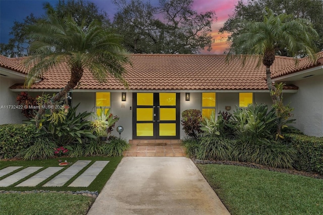 exterior space featuring french doors