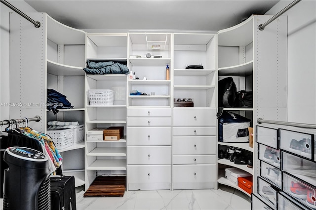 view of walk in closet