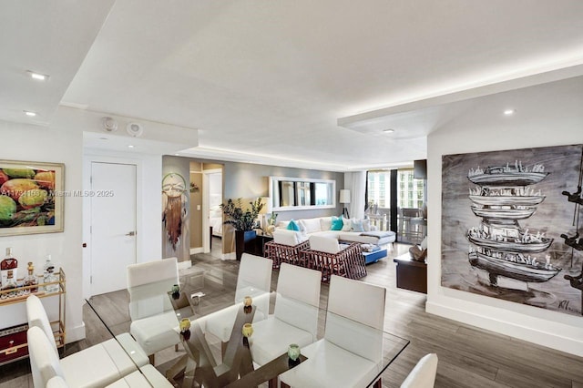 1121 Crandon Blvd Unit D706, Key Biscayne, FL 33149 - dining space featuring recessed lighting, wood finished floors, and baseboards