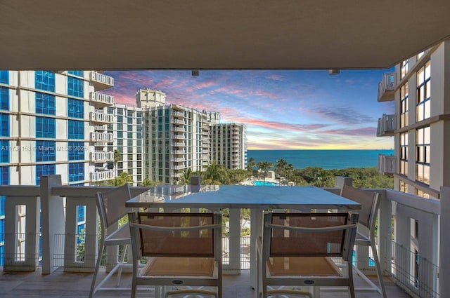 1121 Crandon Blvd Unit D706, Key Biscayne, FL 33149 - balcony at dusk with a water view