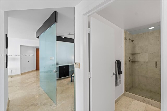 bathroom with an enclosed shower