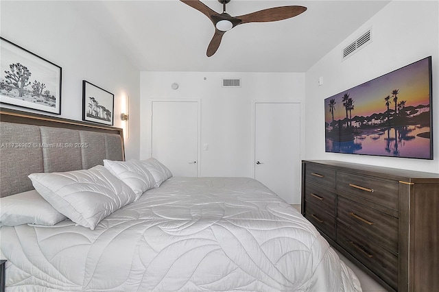 bedroom with ceiling fan