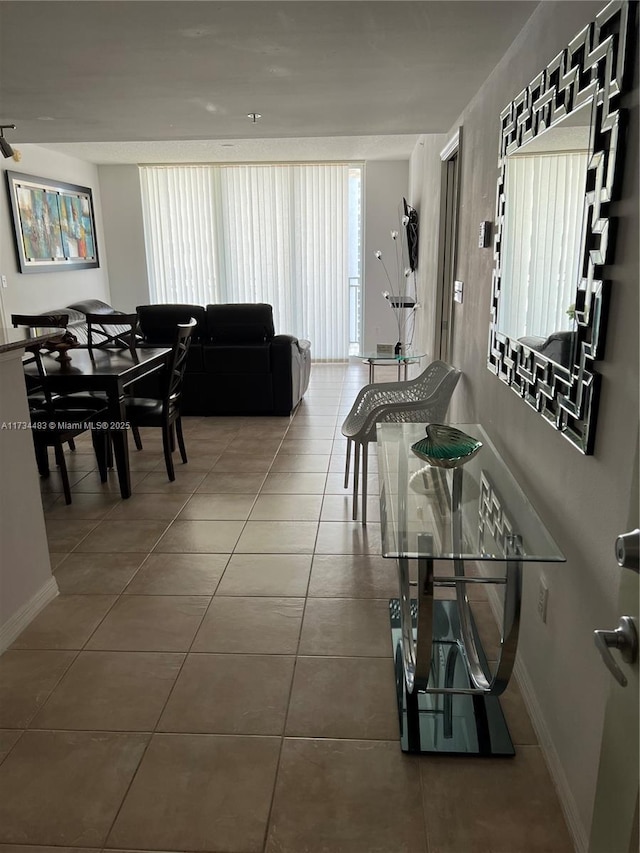 view of tiled living room