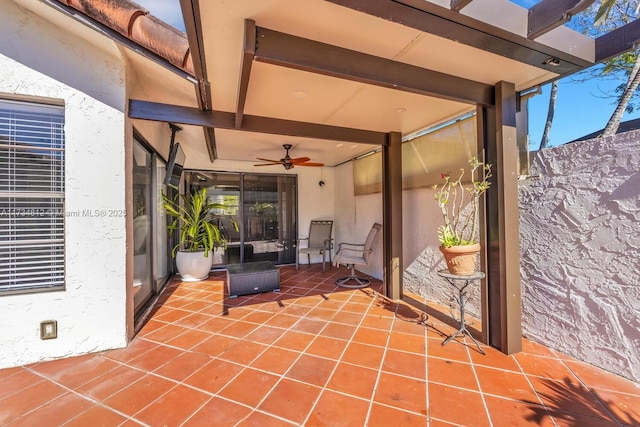 view of patio / terrace with ceiling fan