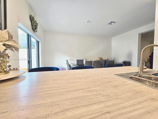 dining area with sink