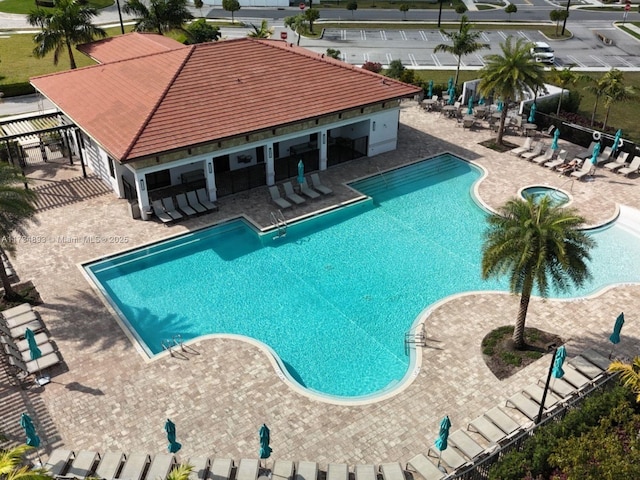 view of pool with a patio area