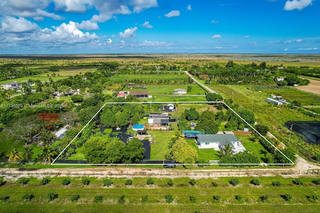 aerial view featuring a rural view