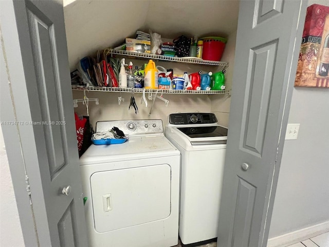 laundry room featuring washer and dryer