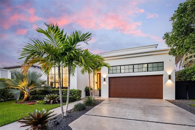 view of front of house with a garage