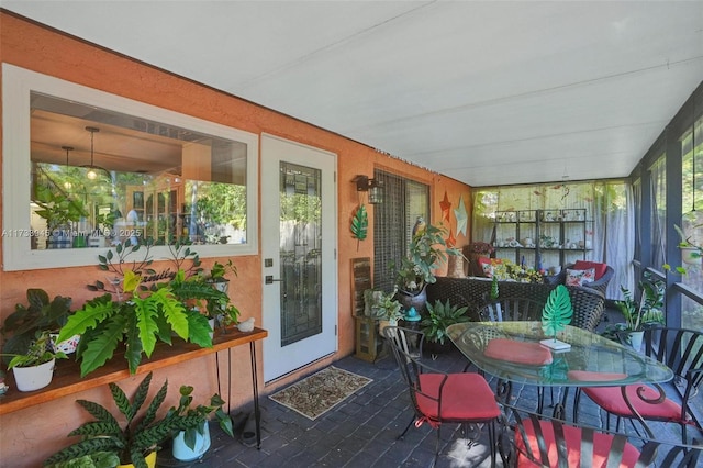 view of sunroom