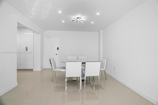 view of tiled dining room