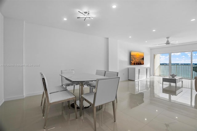 view of tiled dining space