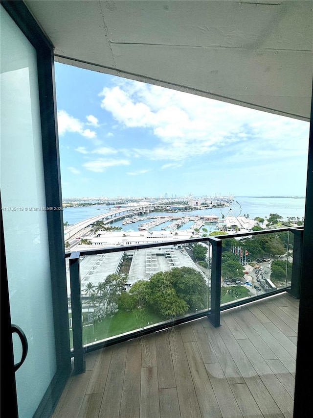 balcony with a water view