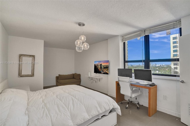 bedroom with a textured ceiling