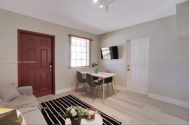 living room featuring light hardwood / wood-style flooring