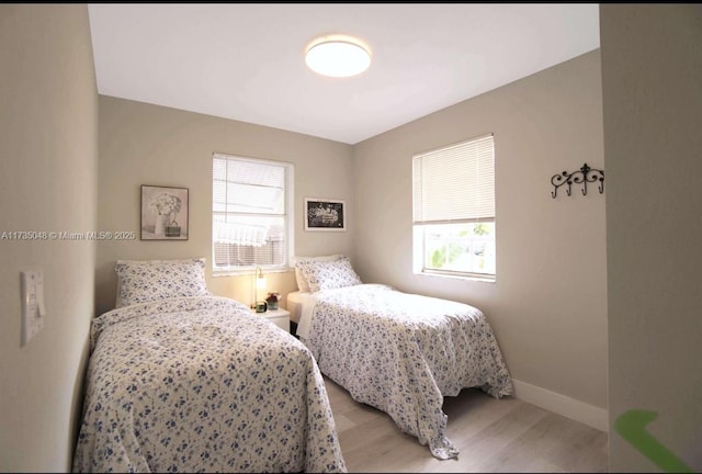 bedroom featuring light hardwood / wood-style flooring