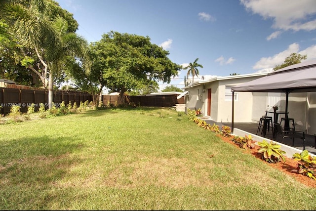 view of yard with a gazebo and a patio area