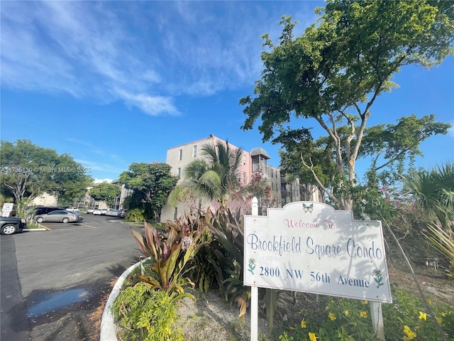 view of community sign