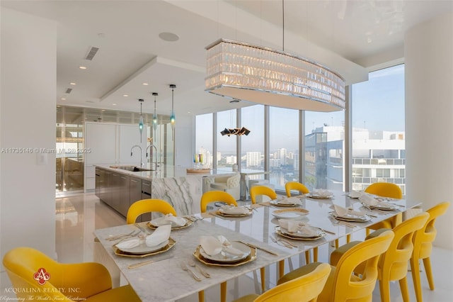 dining room featuring sink