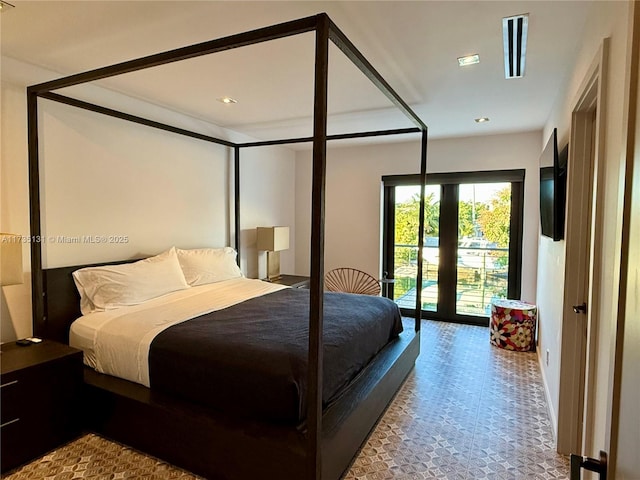 bedroom featuring access to exterior