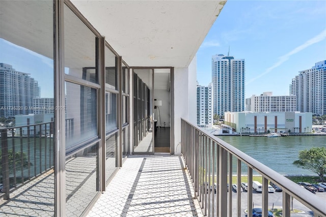 balcony with a water view