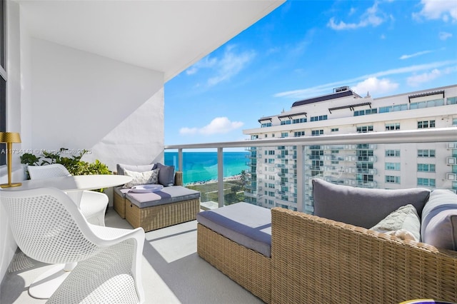 balcony with a water view