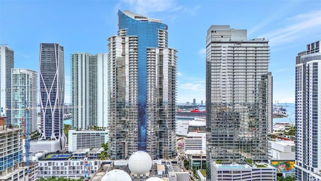 view of city with a water view