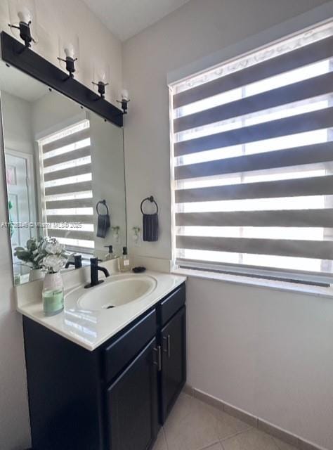 bathroom featuring vanity and tile patterned floors