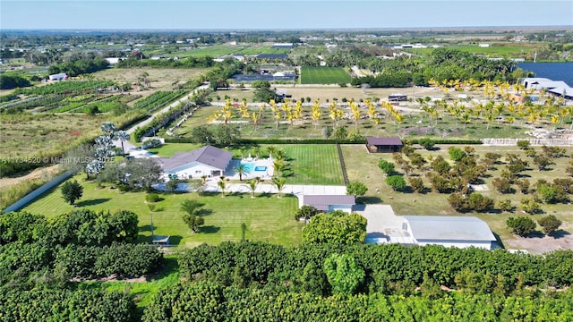 drone / aerial view with a rural view