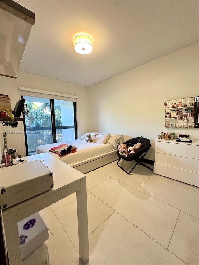 bedroom with tile patterned flooring