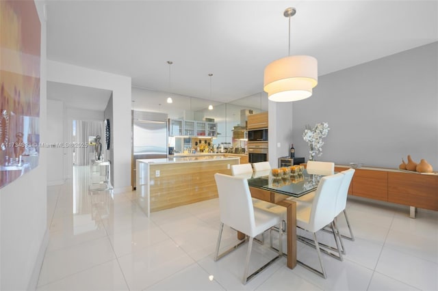 view of tiled dining space