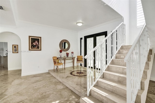 entrance foyer with ornamental molding