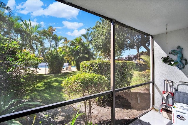 view of unfurnished sunroom