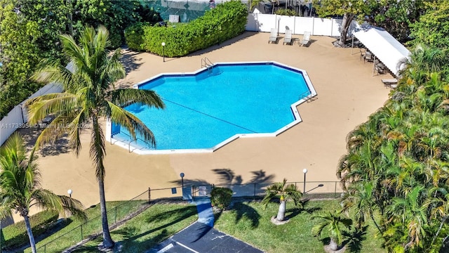 view of pool featuring a patio