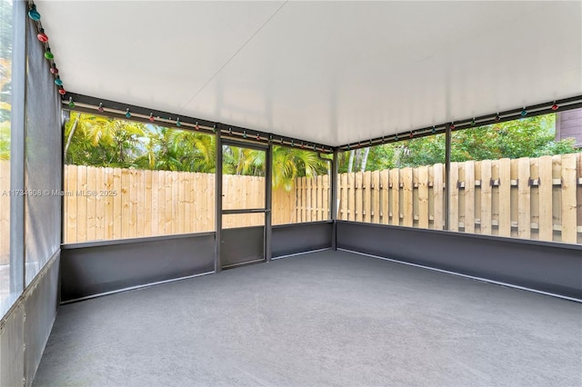 view of unfurnished sunroom