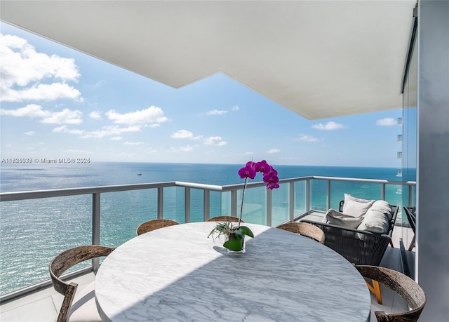 balcony with a water view