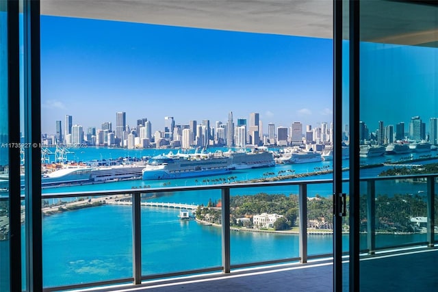 balcony with a water view