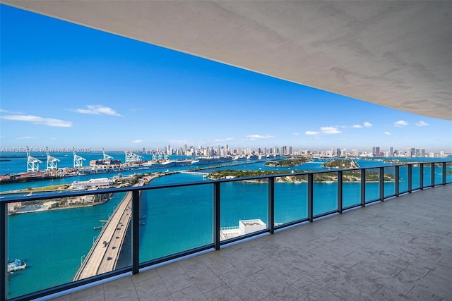 balcony with a water view